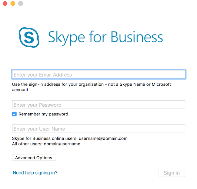 is skype for business available on mac